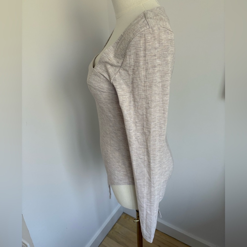 Tan Ribbed Fitted Bodysuit - Picture 4 of 4